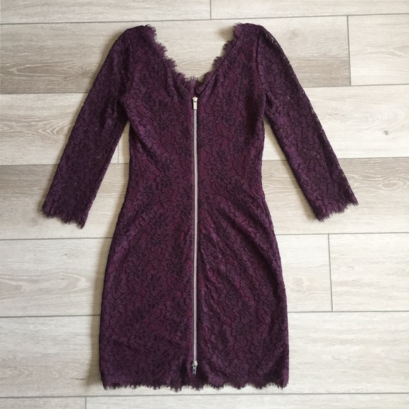 DVF Zarita Scoop Neck Short Lace Dress - Picture 6 of 8